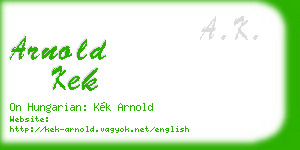 arnold kek business card